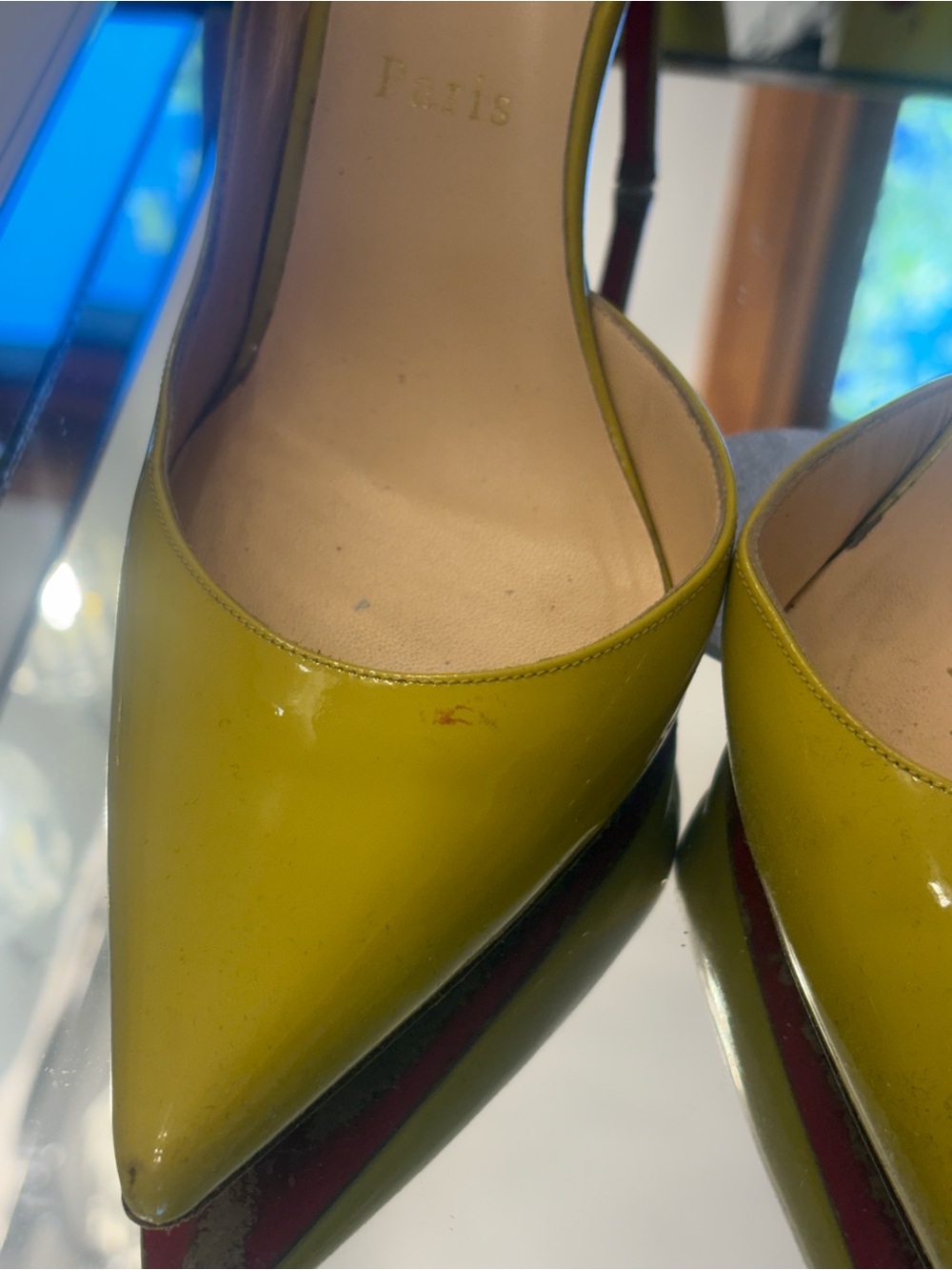 Authentic Christian Louboutin Yellow Patent Women’s Pumps